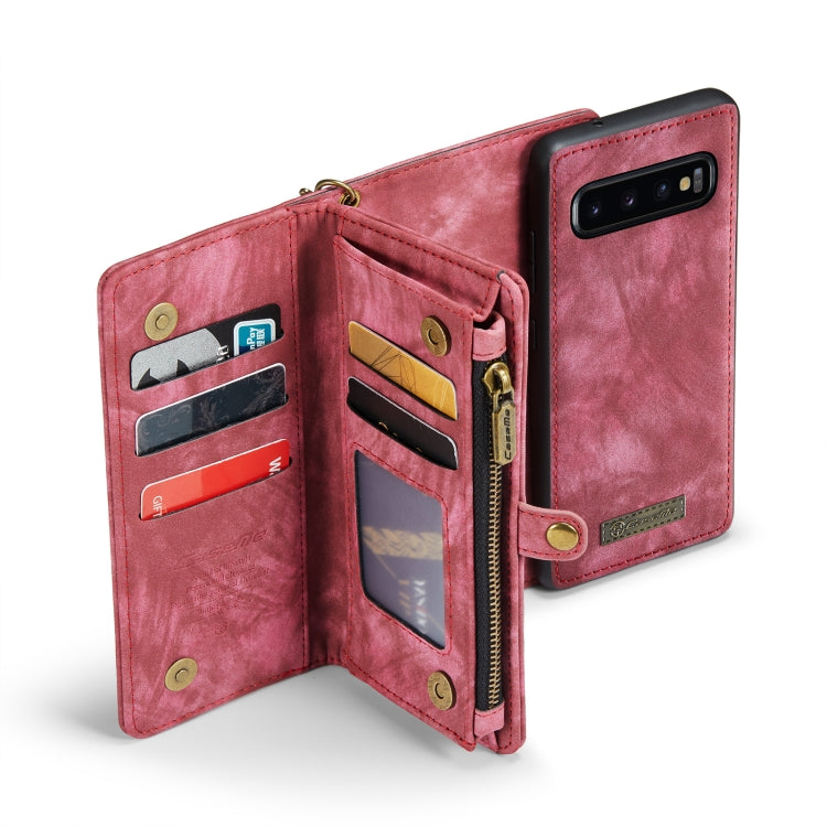 For Samsung Galaxy S10+ CaseMe-008 Detachable Multifunctional Flip Leather Phone Case(Red) - Galaxy Phone Cases by CaseMe | Online Shopping South Africa | PMC Jewellery | Buy Now Pay Later Mobicred