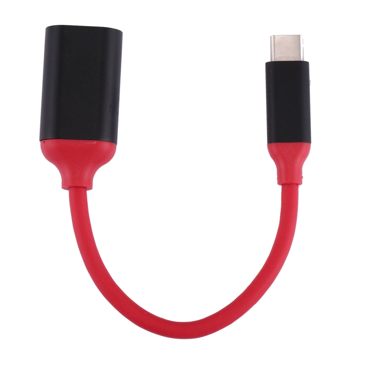 15cm Aluminum Alloy Head USB-C / Type-C 3.1 Male to USB 3.0 Female OTG Converter Adapter Cable(Red) - OTG Adapter by PMC Jewellery | Online Shopping South Africa | PMC Jewellery | Buy Now Pay Later Mobicred