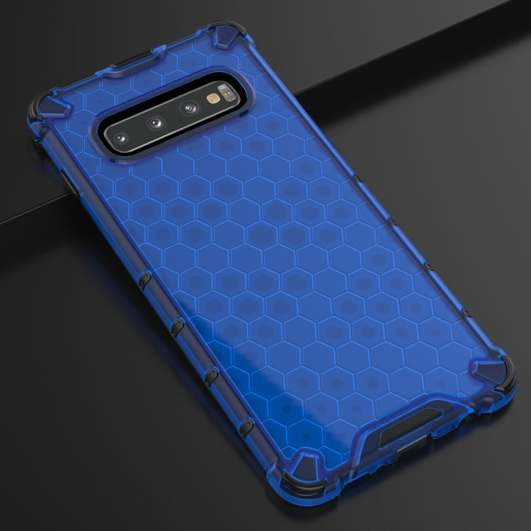 Honeycomb Shockproof PC + TPU Case for Galaxy S10+ (Blue) - Galaxy Phone Cases by PMC Jewellery | Online Shopping South Africa | PMC Jewellery