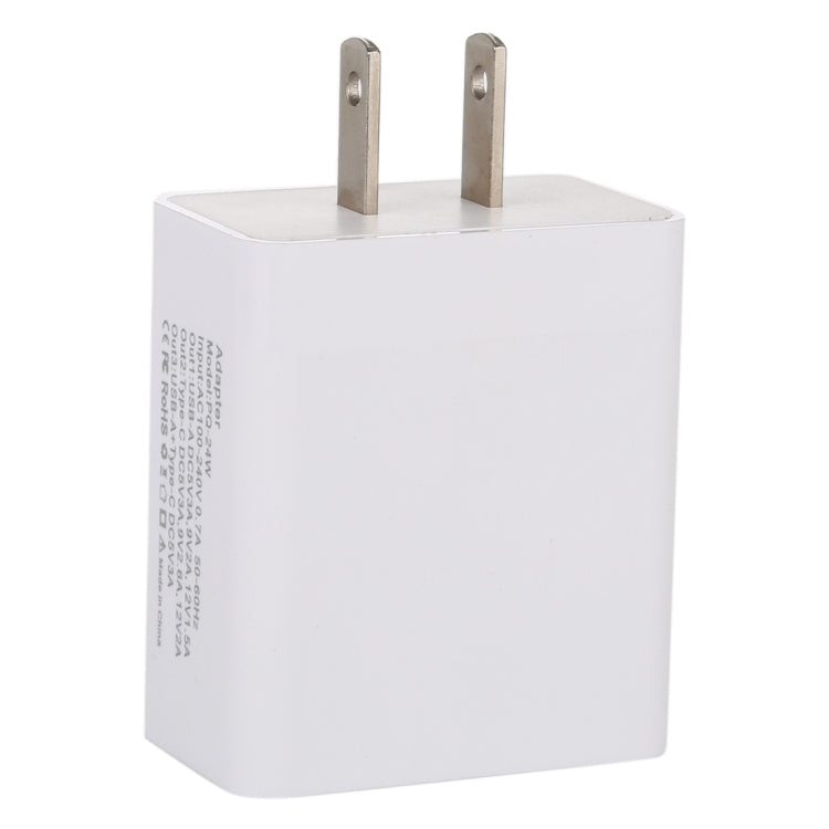 24W PD + QC3.0 Fast Charger Power Adapter Plug Adapter US Plug - Plug Adaptor by PMC Jewellery | Online Shopping South Africa | PMC Jewellery | Buy Now Pay Later Mobicred