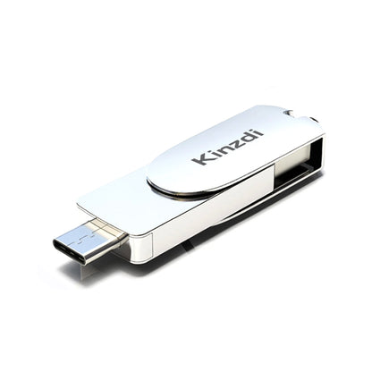 Kinzdi 64GB USB 3.0 + Type-C 3.0 Interface Metal Twister Flash Disk V11 (Silver) - USB Flash Drives by Kinzdi | Online Shopping South Africa | PMC Jewellery | Buy Now Pay Later Mobicred