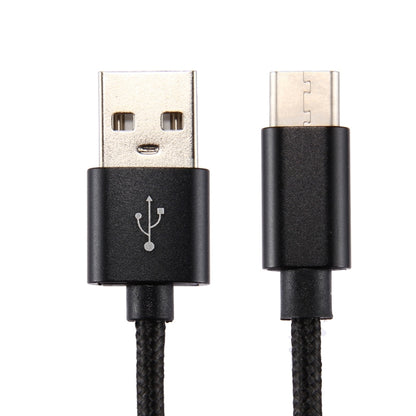 Knit Texture USB to USB-C / Type-C Data Sync Charging Cable, Cable Length: 1m, 3A Total Output, 2A Transfer Data(Black) - USB-C & Type-C Cable by PMC Jewellery | Online Shopping South Africa | PMC Jewellery | Buy Now Pay Later Mobicred