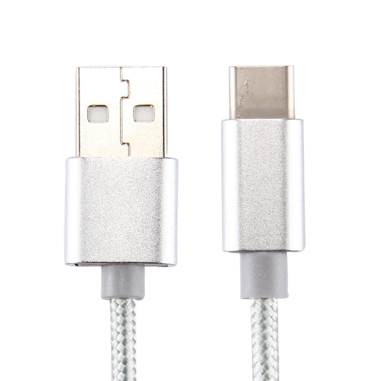 Knit Texture USB to USB-C / Type-C Data Sync Charging Cable, Cable Length: 3m, 3A Total Output, 2A Transfer Data(Silver) - USB-C & Type-C Cable by PMC TechLife | Online Shopping South Africa | PMC TechLife | Buy Now Pay Later Mobicred
