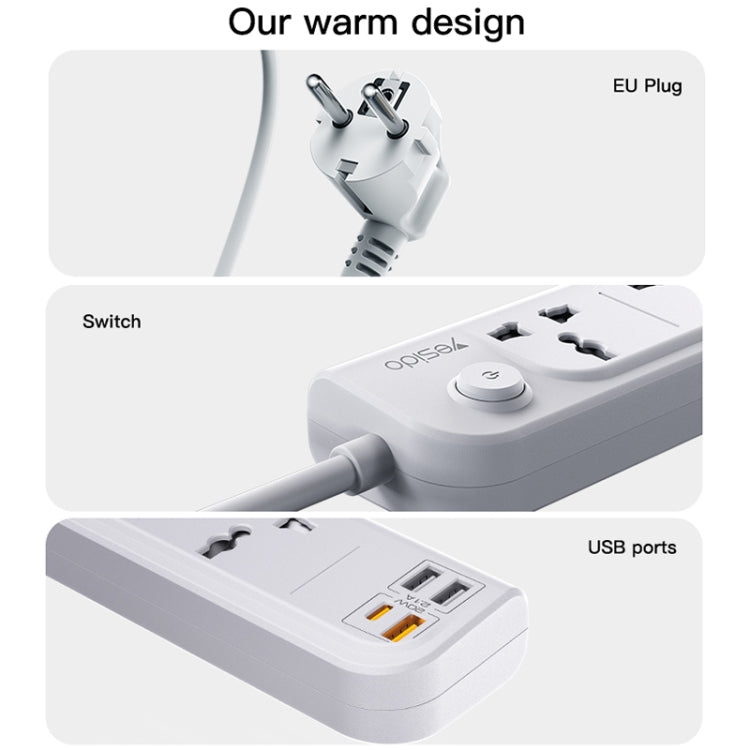 Yesido MC22 3m Home High Power Fast Charging Socket, EU Plug - Extension Socket by Yesido | Online Shopping South Africa | PMC Jewellery | Buy Now Pay Later Mobicred