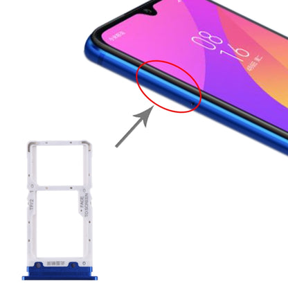 SIM Card Tray + SIM Card Tray / Micro SD Card Tray for Xiaomi Mi CC9 (Blue) - Card Tray by PMC Jewellery | Online Shopping South Africa | PMC Jewellery | Buy Now Pay Later Mobicred