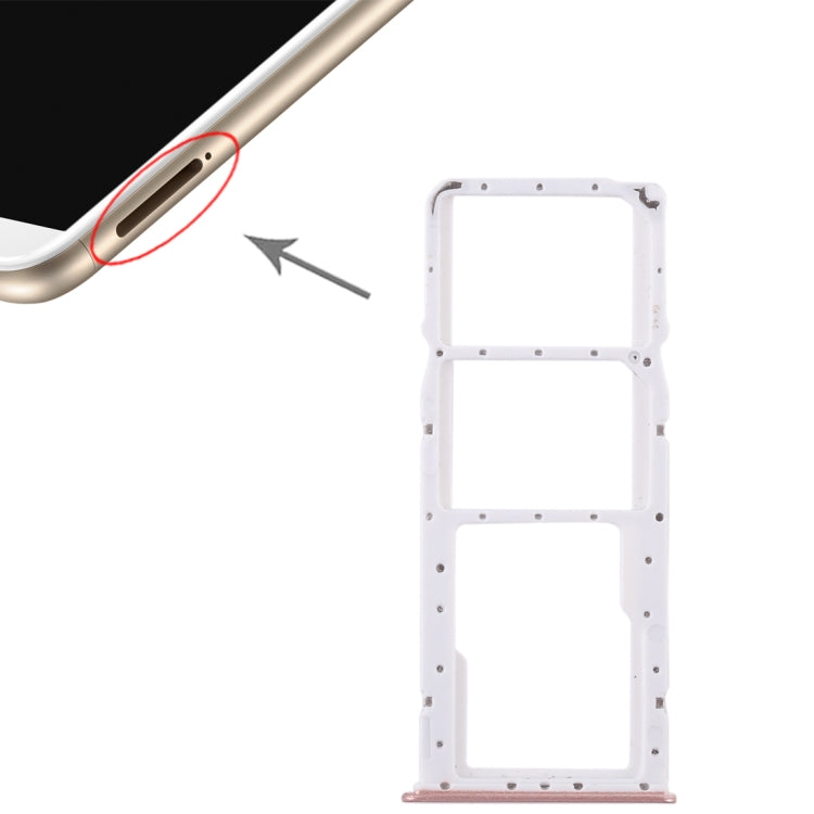 2 SIM Card Tray + Micro SD Card Tray for Huawei Enjoy 8 Plus(Pink) - Card Socket by PMc TechLife | Online Shopping South Africa | PMc TechLife | Buy Now Pay Later Mobicred