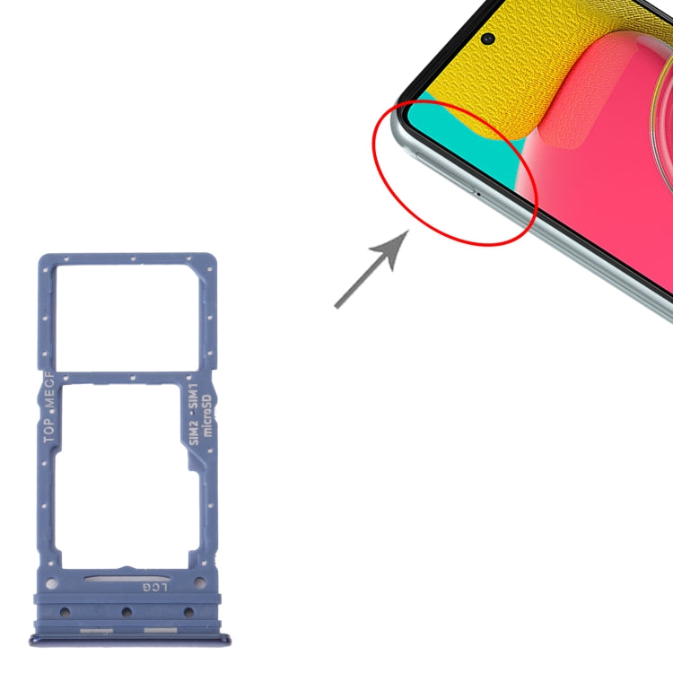 For Samsung Galaxy M53 SM-M536B Original SIM Card Tray + Micro SD Card Tray (Blue) - Card Socket by PMC Jewellery | Online Shopping South Africa | PMC Jewellery | Buy Now Pay Later Mobicred