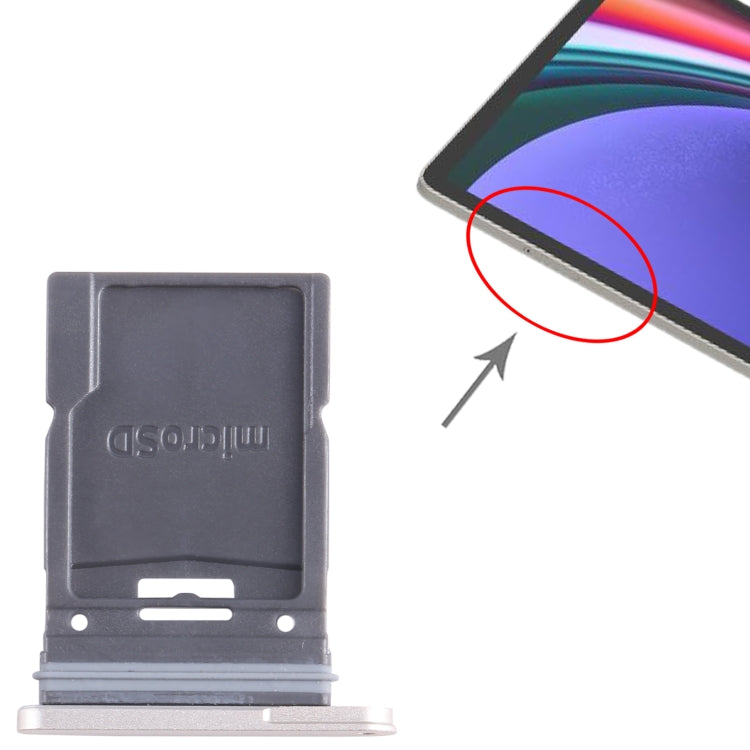 Micro SD Card Tray for Samsung Galaxy Tab S9+ SM-X810 WiFi Edition (Silver) - free shipping - PMc TechLife - Order now!