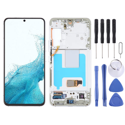 For Samsung Galaxy S22 5G SM-S901B Original LCD Screen Digitizer Full Assembly with Frame (White) - LCD Screen by PMC Jewellery | Online Shopping South Africa | PMC Jewellery | Buy Now Pay Later Mobicred