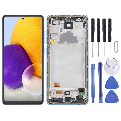 For Samsung Galaxy A72 4G SM-A725 6.43 inch Original LCD Screen Digitizer Full Assembly with Frame (Blue) - LCD Screen by PMC Jewellery | Online Shopping South Africa | PMC Jewellery | Buy Now Pay Later Mobicred