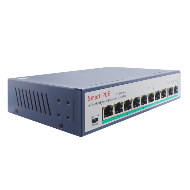 ESCAM POE 8+2 10-Port Fast Ethernet Switch 8-Port POE 10/100M 120W Network Switch, Transmission Distance: 150m(Blue) - free shipping - PMC Jewellery - Order now!