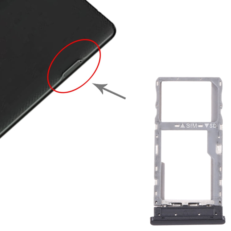 For Alactel Joy Tab 2 9032Z SIM Card Tray + Micro SD Card Tray(Black) - Card Tray by PMC TechLife | Online Shopping South Africa | PMC TechLife