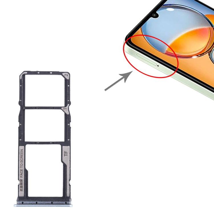 For Xiaomi Poco C65 SIM Card Tray + SIM Card Tray + Micro SD Card Tray (Blue) - Card Tray by PMC TechLife | Online Shopping South Africa | PMC TechLife