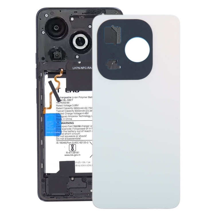 For Infinix Smart 8 X6525 Original Battery Back Cover(White) - Back Cover by PMC Jewellery | Online Shopping South Africa | PMC Jewellery | Buy Now Pay Later Mobicred