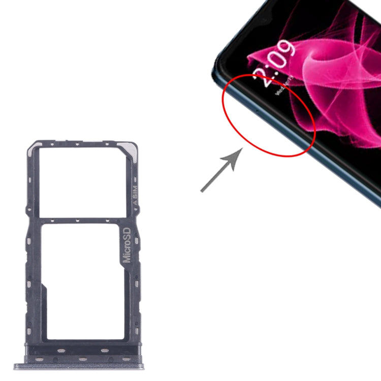 For T-Mobile Revvl 6 SIM Card Tray + Micro SD Card Tray (Black) - For T-Mobile by PMC Jewellery | Online Shopping South Africa | PMC Jewellery | Buy Now Pay Later Mobicred