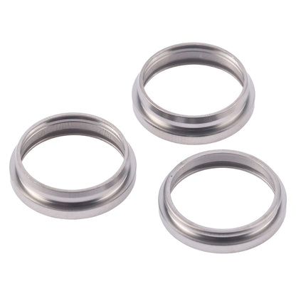 For iPhone 16 Pro Max 3pcs/set Rear Camera Glass Lens Metal Outside Protector Hoop Ring (Titanium Color) -  by PMC Jewellery | Online Shopping South Africa | PMC Jewellery | Buy Now Pay Later Mobicred