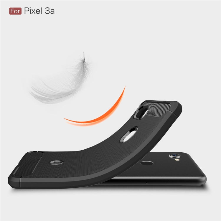 Brushed Texture Carbon Fiber TPU Case for Google Pixel 3a(Navy Blue) - Google Cases by PMC TechLife | Online Shopping South Africa | PMC TechLife | Buy Now Pay Later Mobicred