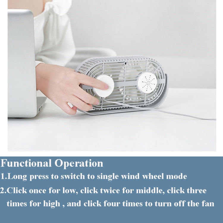 Small Bean Desktop Desktop Double Leaf Usb Mini Fan(Pink) - Electric Fans by PMC TechLife | Online Shopping South Africa | PMC TechLife | Buy Now Pay Later Mobicred