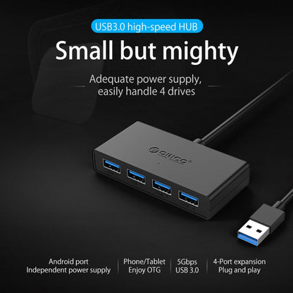 ORICO G11-H4-U3-100-BK 4 Ports USB 3.0 HUB - USB 3.0 HUB by ORICO | Online Shopping South Africa | PMC Jewellery | Buy Now Pay Later Mobicred