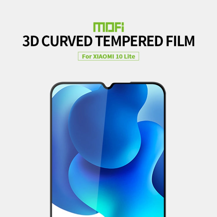 For Xiaomi Mi 10 Lite MOFI 9H 3D Explosion-proof Curved Screen Tempered Glass Film(Black) -  by MOFI | Online Shopping South Africa | PMC Jewellery