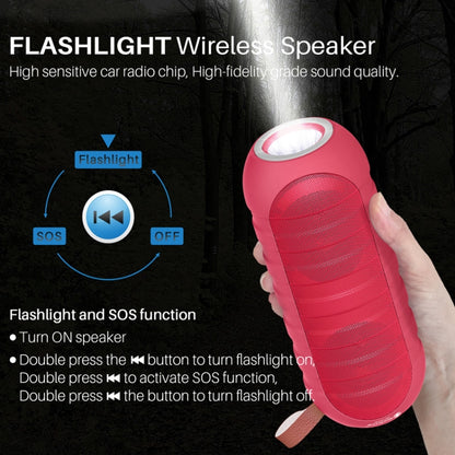 NewRixing NR-3025L Portable Stereo Wireless Bluetooth Speaker with LED Flashlight & TF Card Slot & FM, Built-in Microphone(Red) - Desktop Speaker by NewRixing | Online Shopping South Africa | PMC Jewellery | Buy Now Pay Later Mobicred