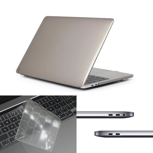 ENKAY Hat-Prince 3 in 1 For MacBook Pro 13 inch A2289 / A2251 (2020) Crystal Hard Shell Protective Case + Europe Version Ultra-thin TPU Keyboard Protector Cover + Anti-dust Plugs Set(Grey) - MacBook Pro Cases by ENKAY | Online Shopping South Africa | PMC Jewellery | Buy Now Pay Later Mobicred