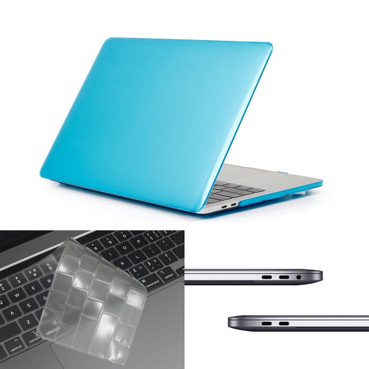 ENKAY Hat-Prince 3 in 1 For MacBook Pro 13 inch A2289 / A2251 (2020) Crystal Hard Shell Protective Case + Europe Version Ultra-thin TPU Keyboard Protector Cover + Anti-dust Plugs Set(Light Blue) - MacBook Pro Cases by ENKAY | Online Shopping South Africa | PMC Jewellery | Buy Now Pay Later Mobicred