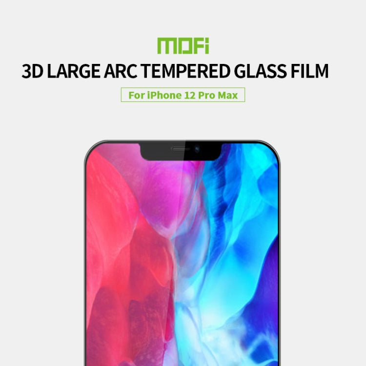 For iPhone 12 Pro Max MOFI 9H 3D Explosion-proof Curved Screen Tempered Glass Film(Black) - iPhone 12 Pro Max Tempered Glass by MOFI | Online Shopping South Africa | PMC TechLife | Buy Now Pay Later Mobicred