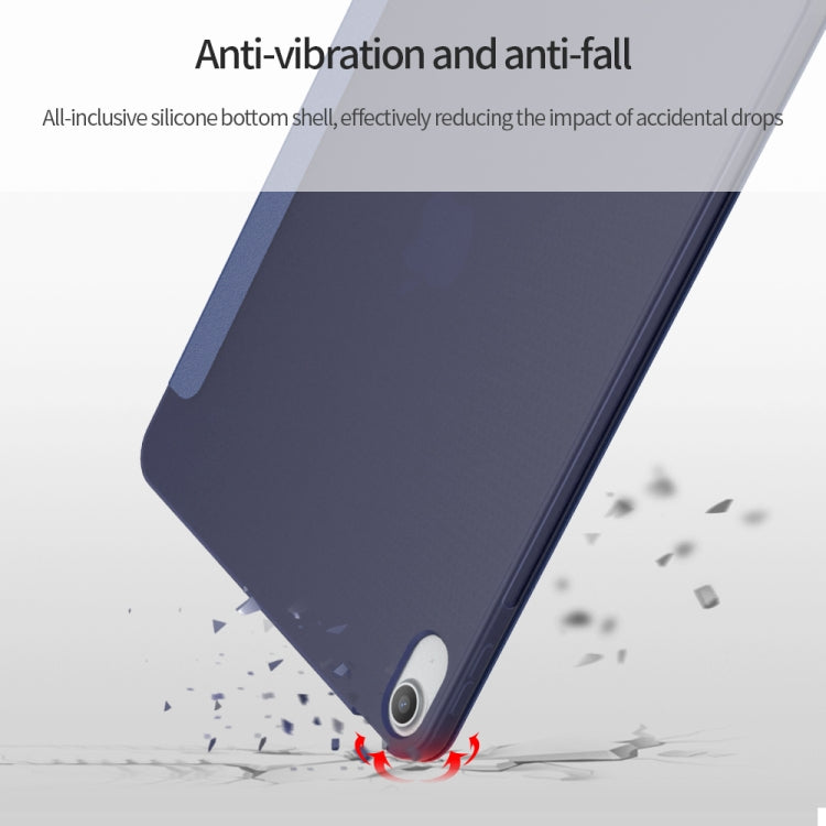 For iPad Air 2024 / Air 2022 10.9 Multi-folding Matte Surface Leather Smart Tablet Case(Dark Blue) - iPad Air (2022) / (2020) 10.9 Cases by PMC TechLife | Online Shopping South Africa | PMC TechLife | Buy Now Pay Later Mobicred