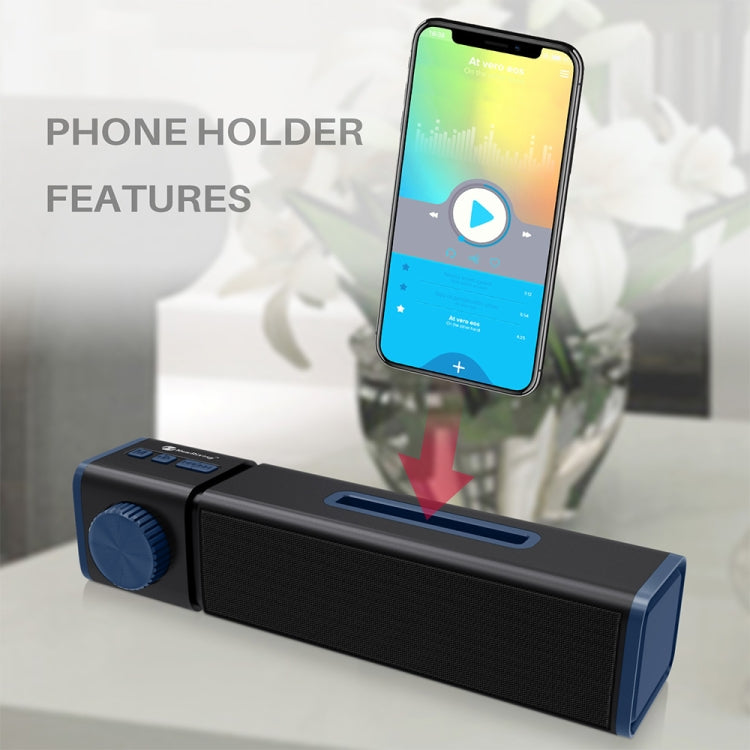 New Rixing NR4023 TWS Wireless Stereo Bluetooth Speaker, Support TF Card & MP3 & FM & Hands-free Call & 3.5mm AUX(Blue) - Desktop Speaker by NewRixing | Online Shopping South Africa | PMC Jewellery | Buy Now Pay Later Mobicred