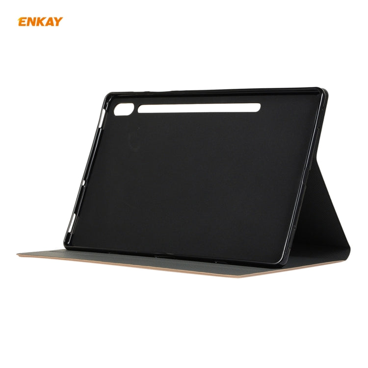For Samsung Galaxy Tab S8 / Galaxy Tab S7 11.0 T870 / T875 ENKAY Horizontal Flip PU Leather + TPU Smart Case with Holder & Sleep / Wake-up Function(Dark Blue) - free shipping - PMc TechLife - Order now!