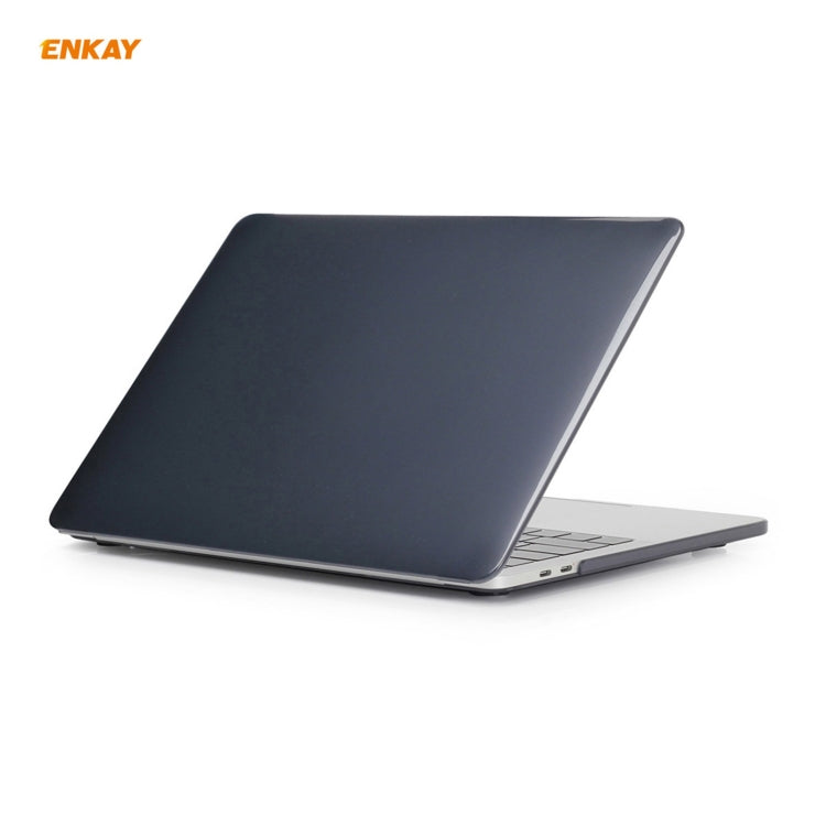 ENKAY 3 in 1 Crystal Laptop Protective Case + EU Version TPU Keyboard Film + Anti-dust Plugs Set for MacBook Pro 13.3 inch A1706 / A1989 / A2159 (with Touch Bar)(Black) - MacBook Pro Cases by ENKAY | Online Shopping South Africa | PMC Jewellery | Buy Now Pay Later Mobicred