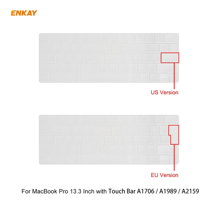 ENKAY 3 in 1 Crystal Laptop Protective Case + EU Version TPU Keyboard Film + Anti-dust Plugs Set for MacBook Pro 13.3 inch A1706 / A1989 / A2159 (with Touch Bar)(Pink) - MacBook Pro Cases by ENKAY | Online Shopping South Africa | PMC Jewellery | Buy Now Pay Later Mobicred