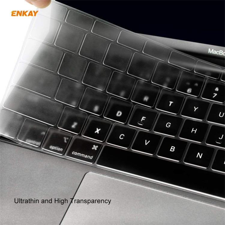 ENKAY 3 in 1 Crystal Laptop Protective Case + EU Version TPU Keyboard Film + Anti-dust Plugs Set for MacBook Pro 13.3 inch A1706 / A1989 / A2159 (with Touch Bar)(Transparent) - MacBook Pro Cases by ENKAY | Online Shopping South Africa | PMC Jewellery | Buy Now Pay Later Mobicred