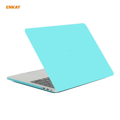 ENKAY 3 in 1 Matte Laptop Protective Case + US Version TPU Keyboard Film + Anti-dust Plugs Set for MacBook Pro 15.4 inch A1707 & A1990 (with Touch Bar)(Cyan) - MacBook Pro Cases by ENKAY | Online Shopping South Africa | PMC Jewellery | Buy Now Pay Later Mobicred