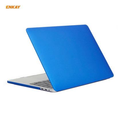 ENKAY 3 in 1 Matte Laptop Protective Case + EU Version TPU Keyboard Film + Anti-dust Plugs Set for MacBook Pro 15.4 inch A1707 & A1990 (with Touch Bar)(Dark Blue) - MacBook Pro Cases by ENKAY | Online Shopping South Africa | PMC Jewellery | Buy Now Pay Later Mobicred