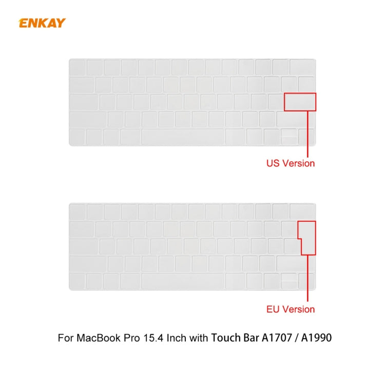 ENKAY 3 in 1 Matte Laptop Protective Case + EU Version TPU Keyboard Film + Anti-dust Plugs Set for MacBook Pro 15.4 inch A1707 & A1990 (with Touch Bar)(Light Blue) - MacBook Pro Cases by ENKAY | Online Shopping South Africa | PMC Jewellery | Buy Now Pay Later Mobicred