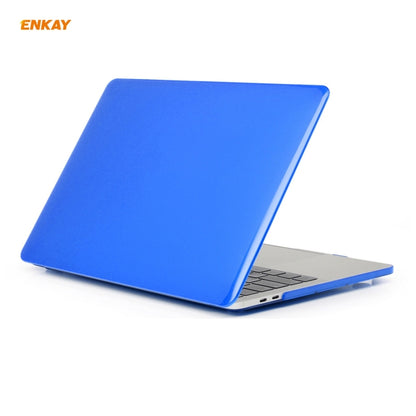 ENKAY 3 in 1  Crystal Laptop Protective Case + EU Version TPU Keyboard Film + Anti-dust Plugs Set for MacBook Pro 15.4 inch A1707 & A1990 (with Touch Bar)(Dark Blue) - MacBook Pro Cases by ENKAY | Online Shopping South Africa | PMC Jewellery | Buy Now Pay Later Mobicred