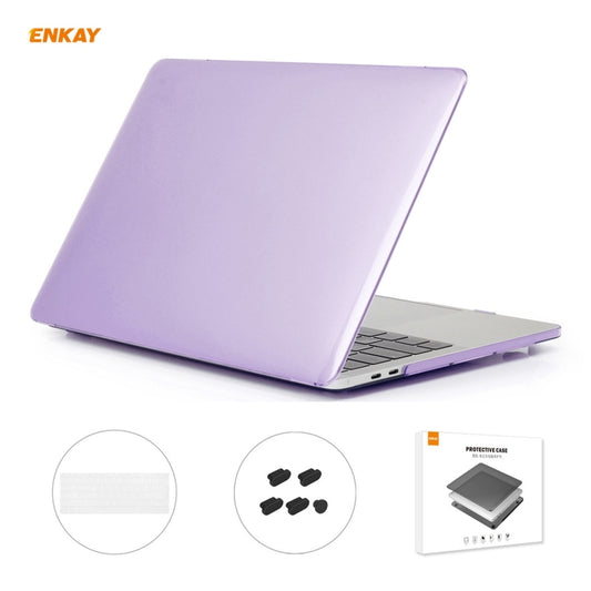 ENKAY 3 in 1  Crystal Laptop Protective Case + EU Version TPU Keyboard Film + Anti-dust Plugs Set for MacBook Pro 15.4 inch A1707 & A1990 (with Touch Bar)(Purple) - MacBook Pro Cases by ENKAY | Online Shopping South Africa | PMC Jewellery | Buy Now Pay Later Mobicred