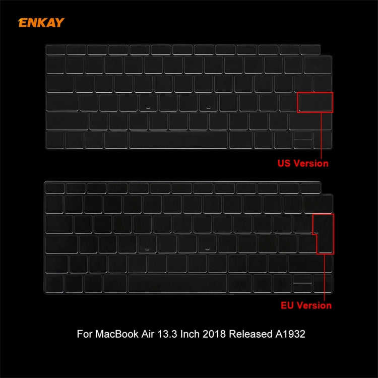 ENKAY 3 in 1 Crystal Laptop Protective Case + US Version TPU Keyboard Film + Anti-dust Plugs Set for MacBook Air 13.3 inch A1932 (2018)(Black) - MacBook Air Cases by WIWU | Online Shopping South Africa | PMC Jewellery | Buy Now Pay Later Mobicred