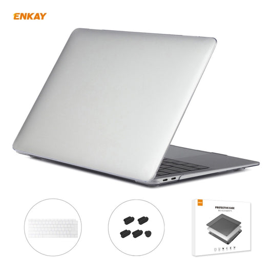 For MacBook Air 13.3 inch A1932 2018 ENKAY 3 in 1 Crystal Laptop Protective Case and EU Version TPU Keyboard Film and Anti-dust Plugs Set(Transparent) - MacBook Air Cases by ENKAY | Online Shopping South Africa | PMC Jewellery | Buy Now Pay Later Mobicred