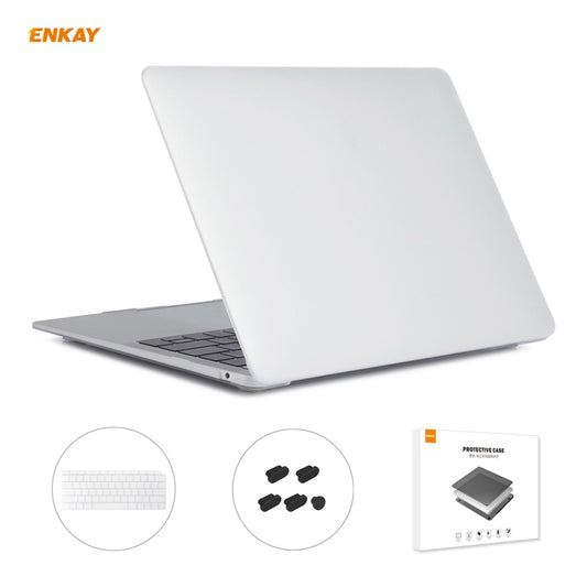 ENKAY 3 in 1 Matte Laptop Protective Case + US Version TPU Keyboard Film + Anti-dust Plugs Set for MacBook Air 13.3 inch A1932 (2018)(White) - MacBook Air Cases by ENKAY | Online Shopping South Africa | PMC Jewellery | Buy Now Pay Later Mobicred