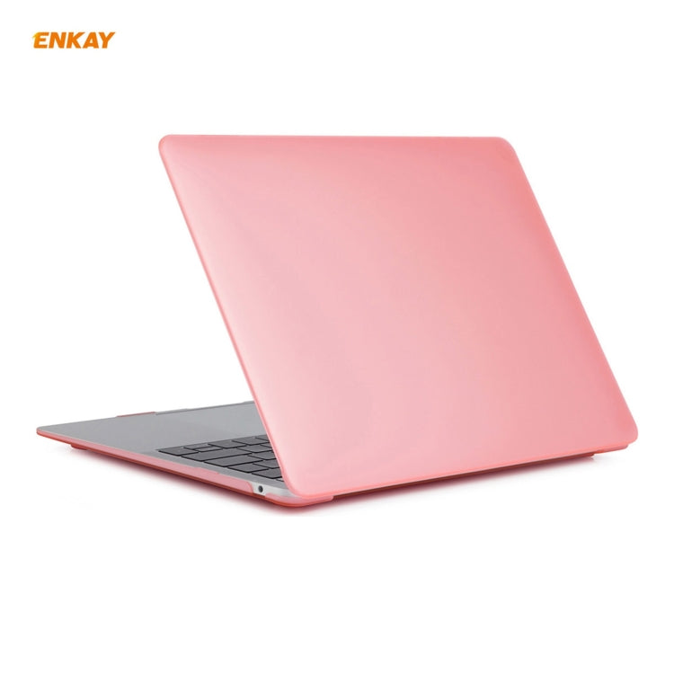 ENKAY 3 in 1 Matte Laptop Protective Case + EU Version TPU Keyboard Film + Anti-dust Plugs Set for MacBook Air 13.3 inch A1932 (2018)(Pink) - MacBook Air Cases by ENKAY | Online Shopping South Africa | PMC Jewellery | Buy Now Pay Later Mobicred