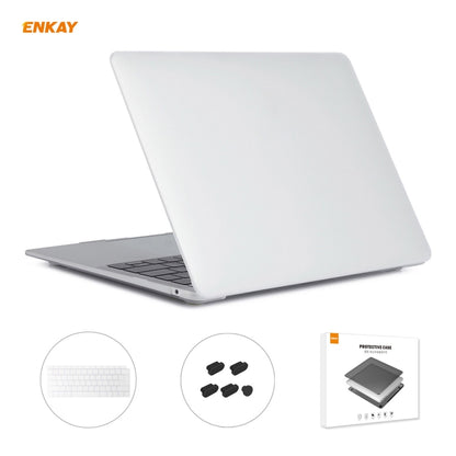 ENKAY 3 in 1 Matte Laptop Protective Case + EU Version TPU Keyboard Film + Anti-dust Plugs Set for MacBook Air 13.3 inch A1932 (2018)(White) - MacBook Air Cases by ENKAY | Online Shopping South Africa | PMC Jewellery | Buy Now Pay Later Mobicred