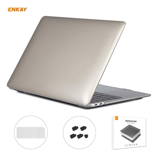 For MacBook Air 13.3 inch A2179 & A2337 2020 ENKAY 3 in 1 Crystal Laptop Protective Case + EU Version TPU Keyboard Film + Anti-dust Plugs Set(Grey) - MacBook Air Cases by ENKAY | Online Shopping South Africa | PMC Jewellery | Buy Now Pay Later Mobicred