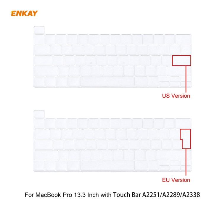 ENKAY 3 in 1 Crystal Laptop Protective Case + US Version TPU Keyboard Film + Anti-dust Plugs Set for MacBook Pro 13.3 inch A2251 & A2289 & A2338 (with Touch Bar)(Light Blue) - MacBook Pro Cases by ENKAY | Online Shopping South Africa | PMC Jewellery | Buy Now Pay Later Mobicred