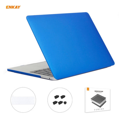 ENKAY 3 in 1 Matte Laptop Protective Case + EU Version TPU Keyboard Film + Anti-dust Plugs Set for MacBook Pro 13.3 inch A2251 & A2289 & A2338 (with Touch Bar)(Dark Blue) - MacBook Pro Cases by ENKAY | Online Shopping South Africa | PMC Jewellery | Buy Now Pay Later Mobicred