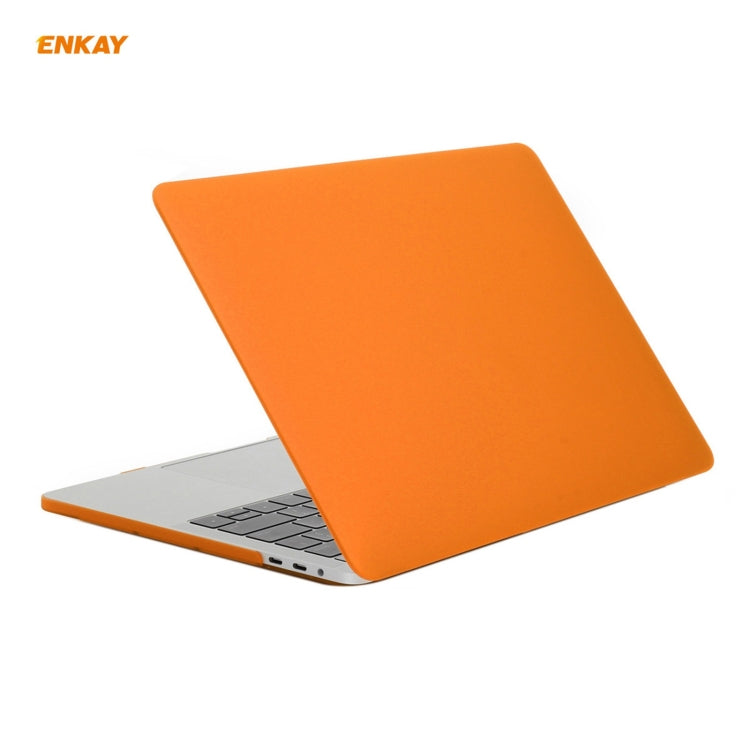 ENKAY 3 in 1 Matte Laptop Protective Case + EU Version TPU Keyboard Film + Anti-dust Plugs Set for MacBook Pro 16 inch A2141 (with Touch Bar)(Orange) - MacBook Pro Cases by ENKAY | Online Shopping South Africa | PMC Jewellery | Buy Now Pay Later Mobicred