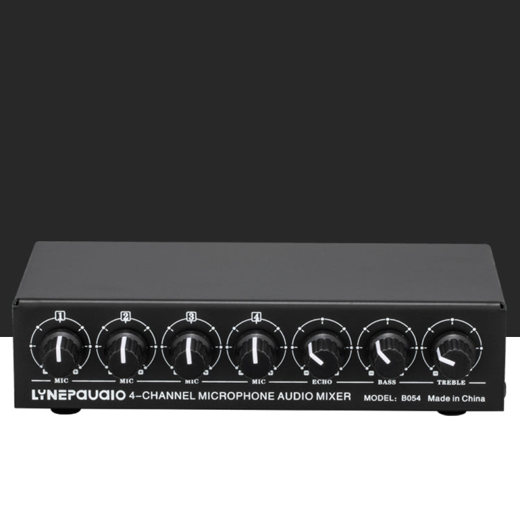 B054 4-Channel Microphone Mixer Support Stereo Output With Reverb Treble And Bass Adjustment, USB 5V Power Supply, US Plug -  by PMC Jewellery | Online Shopping South Africa | PMC Jewellery