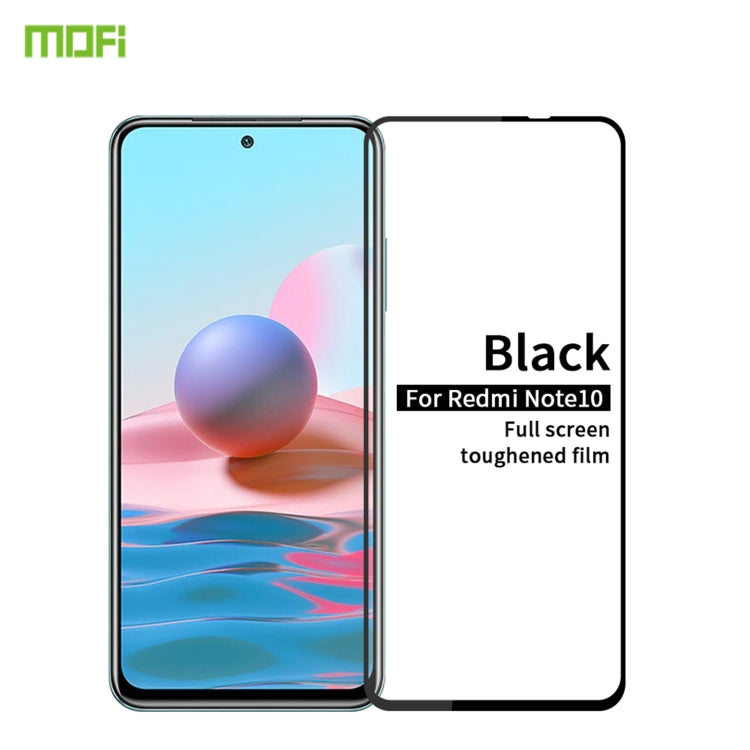 For Xiaomi Redmi Note 10 MOFI 9H 2.5D Full Screen Tempered Glass Film(Black) -  by MOFI | Online Shopping South Africa | PMC Jewellery